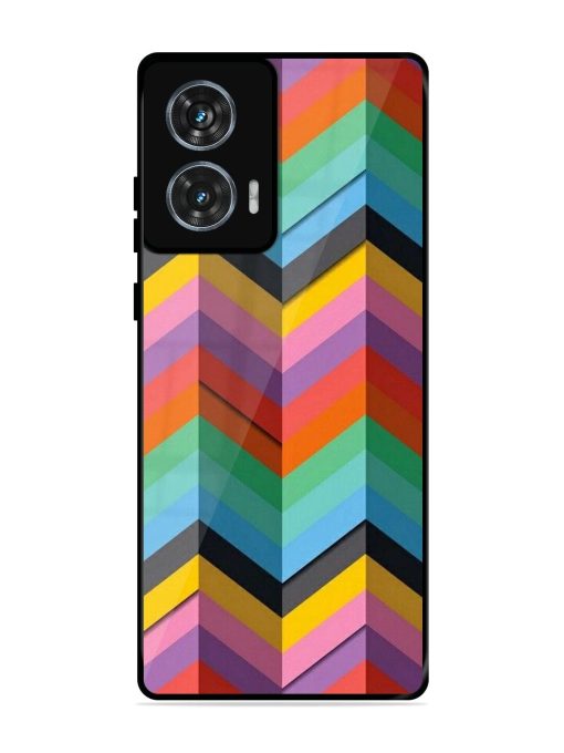 Colorful Zigzag Glossy Soft Edge Case for Motorola Moto G85 (5G) Chachhi