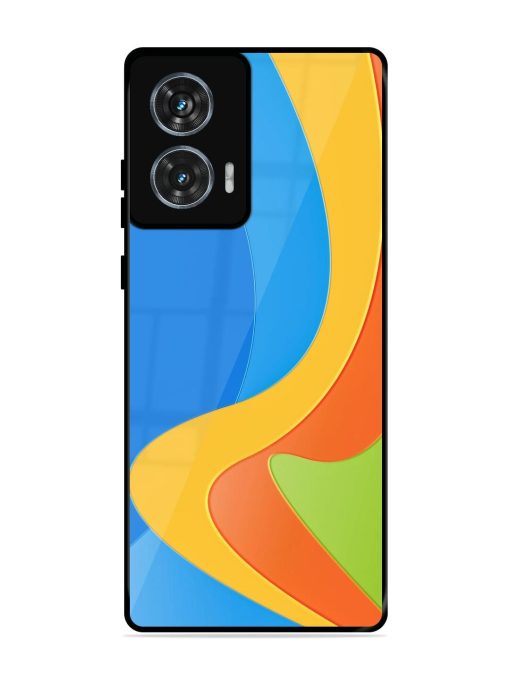 Curvy Color Cascade Glossy Soft Edge Case for Motorola Moto G85 (5G) Chachhi