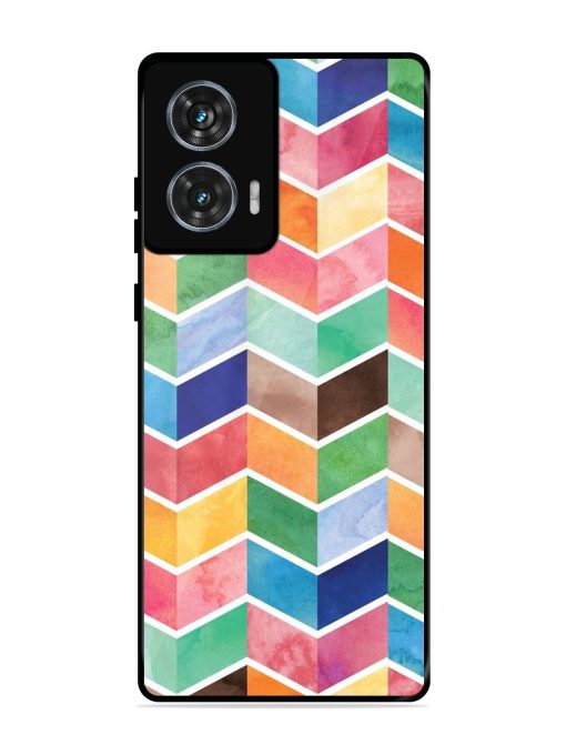 Watercolor Chevron Whimsy Glossy Soft Edge Case for Motorola Moto G85 (5G) Chachhi