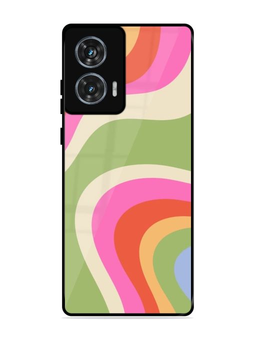 Wavy Rainbow Wonderland Glossy Soft Edge Case for Motorola Moto G85 (5G) Chachhi