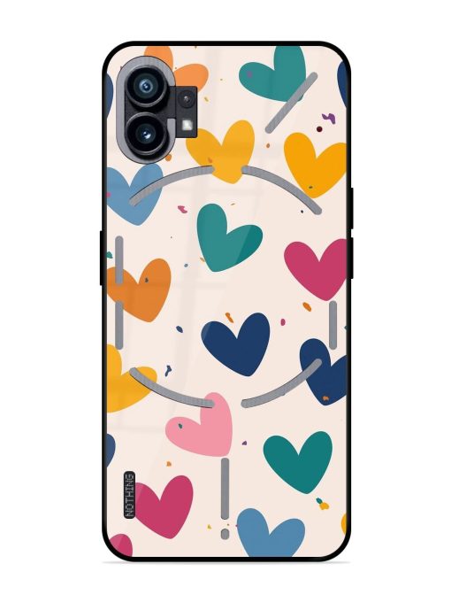 Rainbow Hearts Glossy Soft Edge Case for Nothing Phone 1 Chachhi