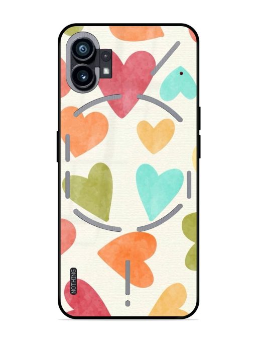 Watercolor Hearts Glossy Soft Edge Case for Nothing Phone 1