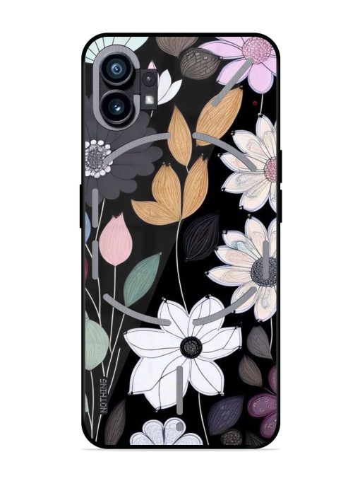 Whimsical Blooms On Black Glossy Soft Edge Case for Nothing Phone 1 Chachhi