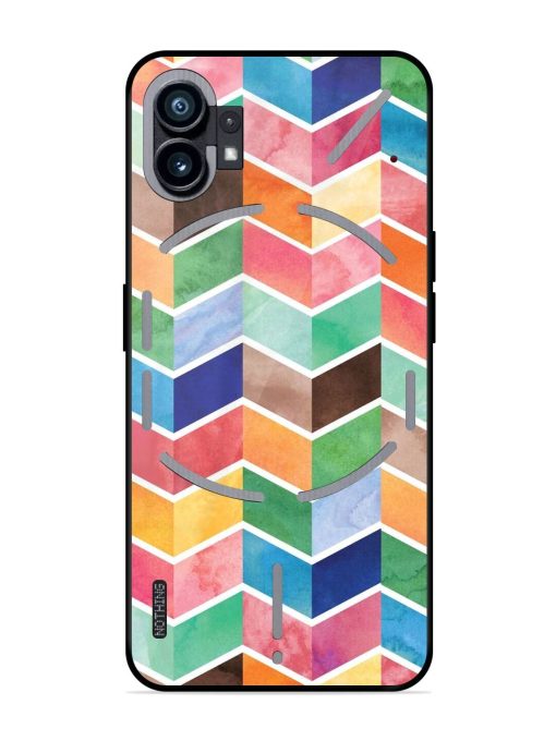 Watercolor Chevron Whimsy Glossy Soft Edge Case for Nothing Phone 1 Chachhi