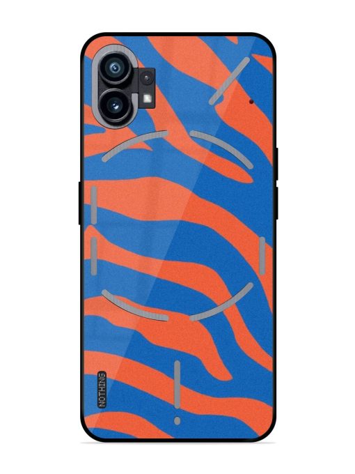 Zebra Stripes In Blue And Orange Glossy Soft Edge Case for Nothing Phone 1 Chachhi