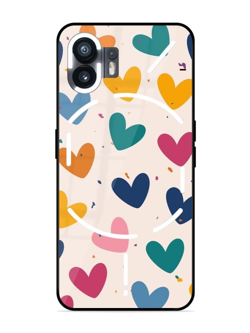 Rainbow Hearts Glossy Soft Edge Case for Nothing Phone 2