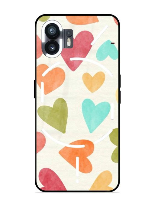 Watercolor Hearts Glossy Soft Edge Case for Nothing Phone 2 Chachhi