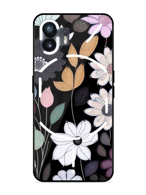 Whimsical Blooms On Black Glossy Soft Edge Case for Nothing Phone 2 Chachhi