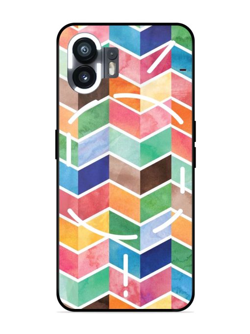 Watercolor Chevron Whimsy Glossy Soft Edge Case for Nothing Phone 2 Chachhi