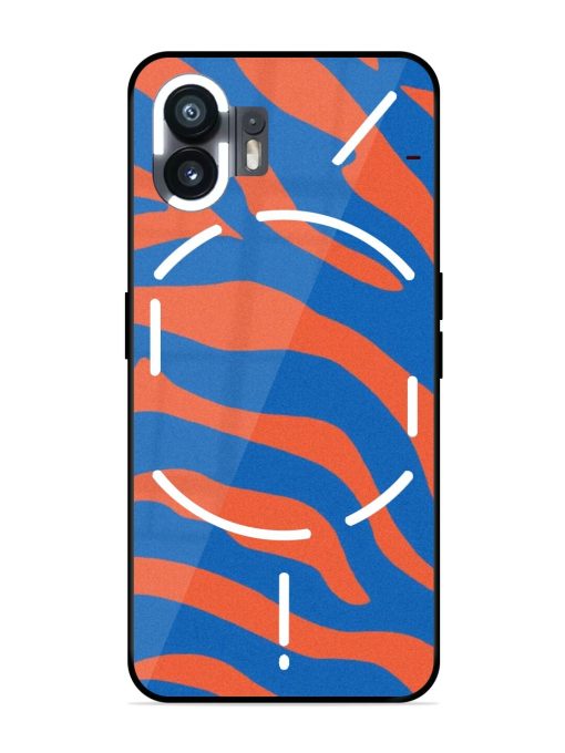 Zebra Stripes In Blue And Orange Glossy Soft Edge Case for Nothing Phone 2 Chachhi