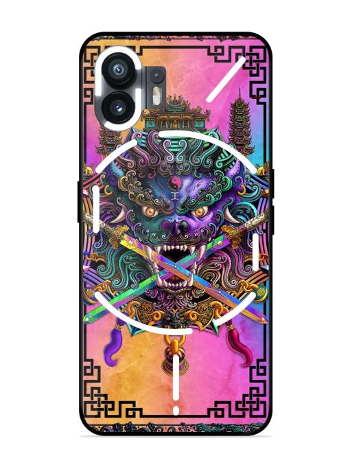 Psychedelic Fu Dog Tapestry Glossy Soft Edge Case for Nothing Phone 2 Chachhi