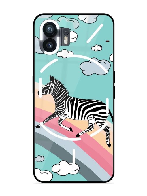 Zebra On A Rainbow Glossy Soft Edge Case for Nothing Phone 2 Chachhi