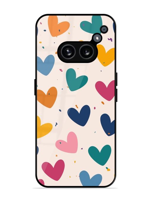 Rainbow Hearts Glossy Soft Edge Case for Nothing Phone 2A Chachhi