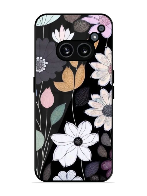 Whimsical Blooms On Black Glossy Soft Edge Case for Nothing Phone 2A Chachhi