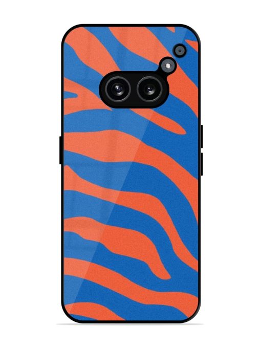 Zebra Stripes In Blue And Orange Glossy Soft Edge Case for Nothing Phone 2A Chachhi