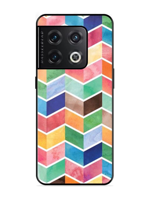 Watercolor Chevron Whimsy Glossy Soft Edge Case for Oneplus 10 Pro (5G) Chachhi