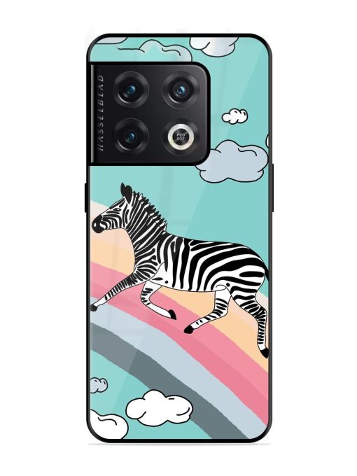 Zebra On A Rainbow Glossy Soft Edge Case for Oneplus 10 Pro (5G) Chachhi