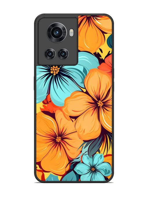 Tropical Bloom Glossy Soft Edge Case for Oneplus 10R (5G) Chachhi