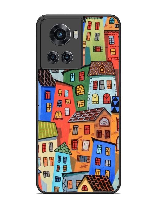 Rainbow House Glossy Soft Edge Case for Oneplus 10R (5G) Chachhi