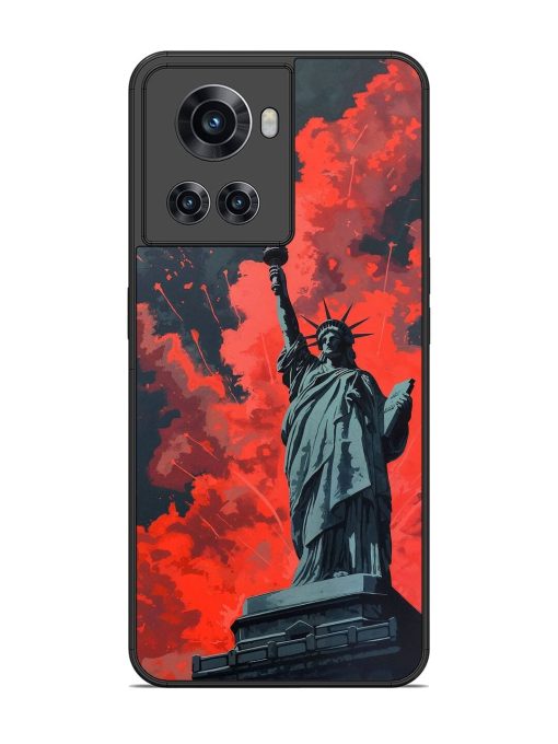 Lady Liberty'S Firework Finale Glossy Soft Edge Case for Oneplus 10R (5G)