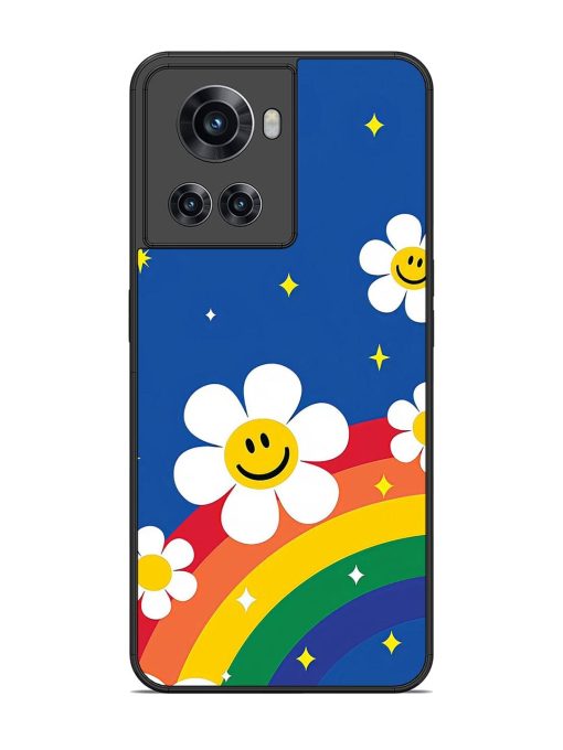 Happy Daisies And Rainbow Sky Glossy Soft Edge Case for Oneplus 10R (5G) Chachhi