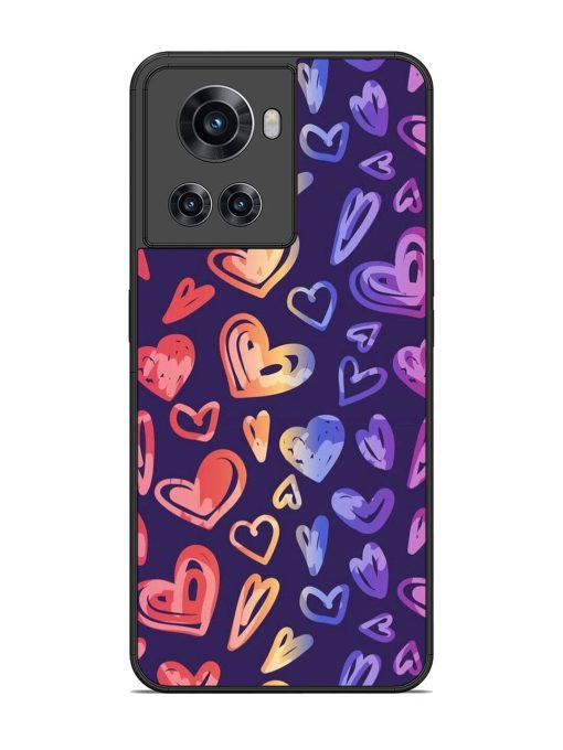 Rainbow Hearts Glossy Soft Edge Case for Oneplus 10R (5G) Chachhi