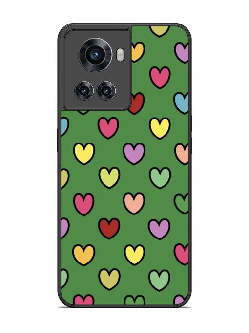 Rainbow Heart Parade Glossy Soft Edge Case for Oneplus 10R (5G) Chachhi