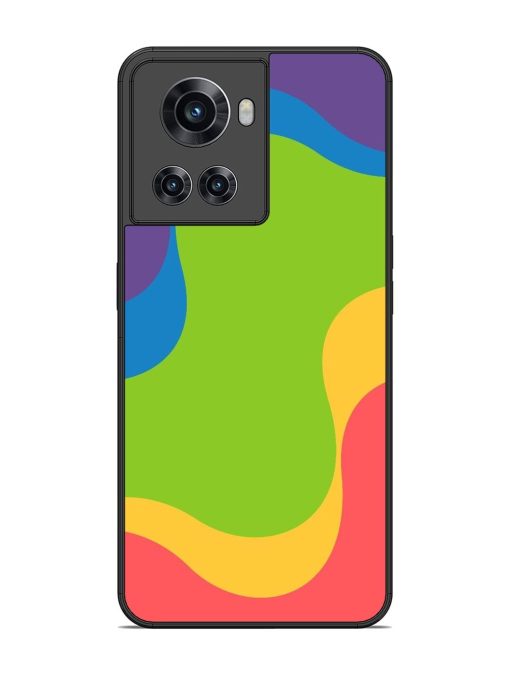 Wavy Rainbow Wonderland Glossy Soft Edge Case for Oneplus 10R (5G) Chachhi