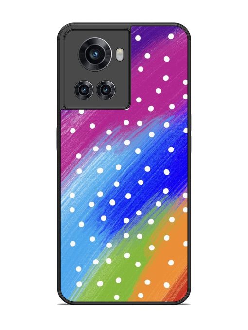 Rainbow Polka Dot Dream Glossy Soft Edge Case for Oneplus 10R (5G) Chachhi