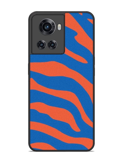 Zebra Stripes In Blue And Orange Glossy Soft Edge Case for Oneplus 10R (5G) Chachhi