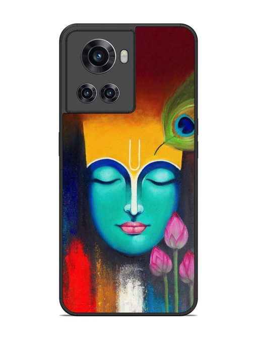 Divine Tranquility: The Face Of Krishna Glossy Soft Edge Case for Oneplus 10R (5G) Chachhi