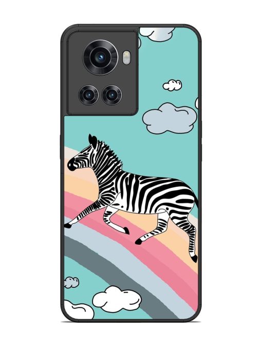 Zebra On A Rainbow Glossy Soft Edge Case for Oneplus 10R (5G) Chachhi