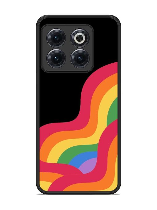 Wavy Rainbow Glossy Soft Edge Case for Oneplus 10T (5G) Chachhi