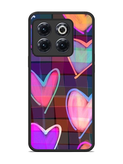 Neon Hearts Glossy Soft Edge Case for Oneplus 10T (5G) Chachhi