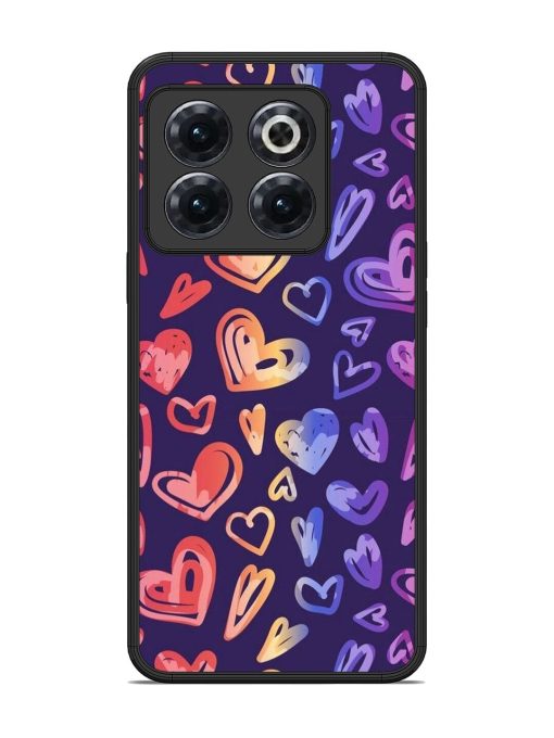 Rainbow Hearts Glossy Soft Edge Case for Oneplus 10T (5G) Chachhi