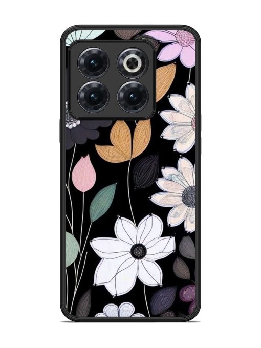 Whimsical Blooms On Black Glossy Soft Edge Case for Oneplus 10T (5G) Chachhi