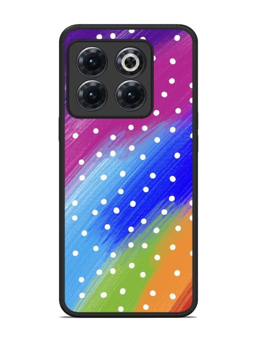 Rainbow Polka Dot Dream Glossy Soft Edge Case for Oneplus 10T (5G) Chachhi