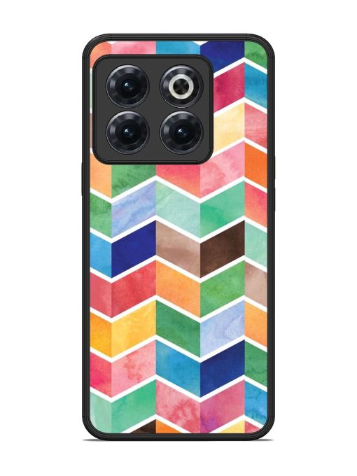 Watercolor Chevron Whimsy Glossy Soft Edge Case for Oneplus 10T (5G) Chachhi