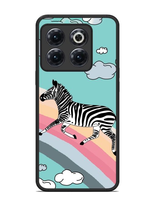 Zebra On A Rainbow Glossy Soft Edge Case for Oneplus 10T (5G) Chachhi