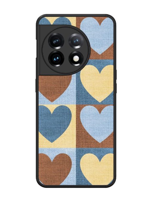 Hearts On Canvas Glossy Soft Edge Case for Oneplus 11 (5G)