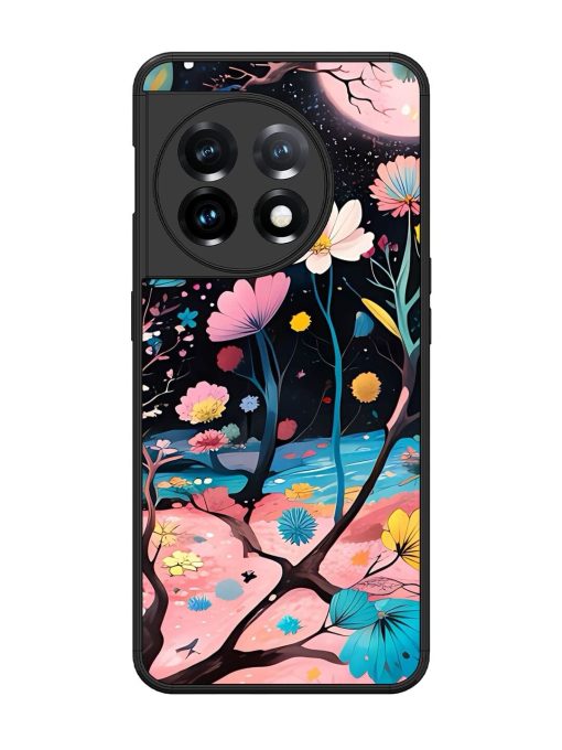 Cosmic Bloom Glossy Soft Edge Case for Oneplus 11 (5G)