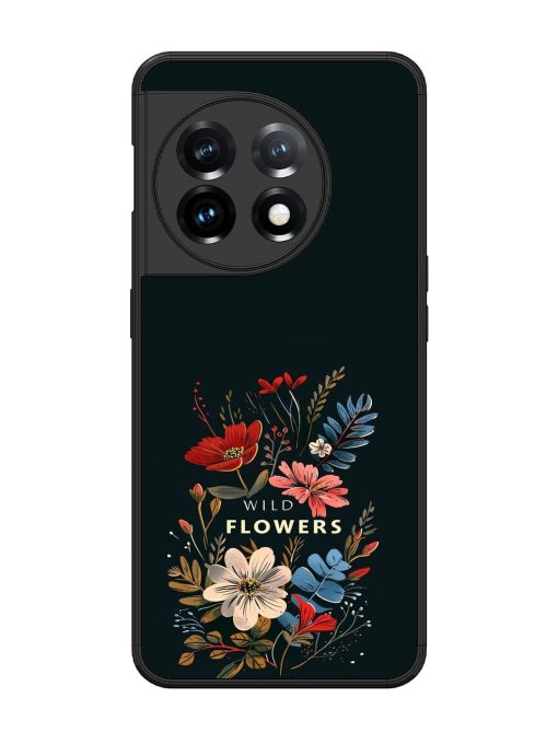 Dark Floral Glossy Soft Edge Case for Oneplus 11 (5G)