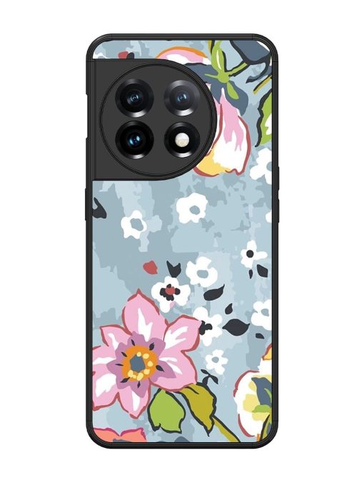 Floral Fantasy Glossy Soft Edge Case for Oneplus 11 (5G)