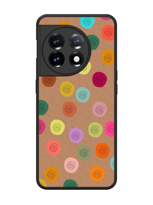 Swirly Dots On Kraft Glossy Soft Edge Case for Oneplus 11 (5G)