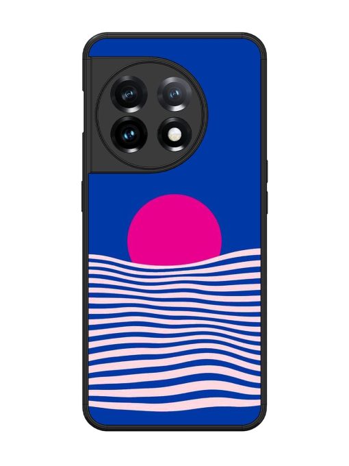 Pink Sunset Over Blue Waves Glossy Soft Edge Case for Oneplus 11 (5G)