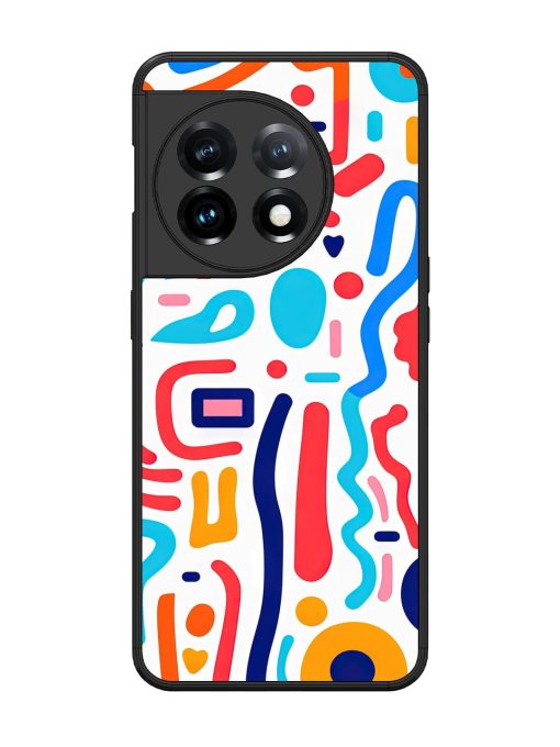 Whimsical Doodle Chaos Glossy Soft Edge Case for Oneplus 11 (5G)