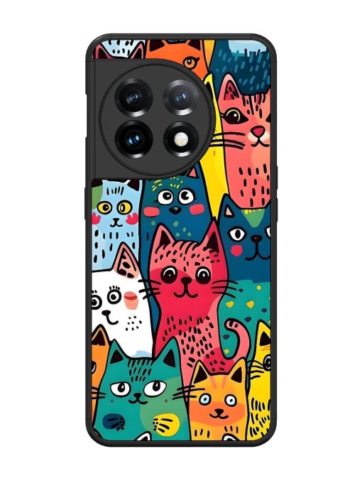 Feline Frenzy Glossy Soft Edge Case for Oneplus 11 (5G)