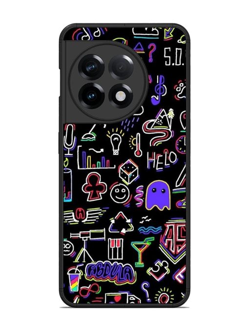 Neon Doodle Glossy Soft Edge Case for Oneplus 11R (5G) Chachhi