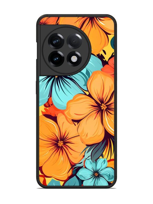 Tropical Bloom Glossy Soft Edge Case for Oneplus 11R (5G) Chachhi