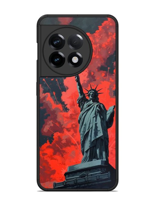 Lady Liberty'S Firework Finale Glossy Soft Edge Case for Oneplus 11R (5G) Chachhi